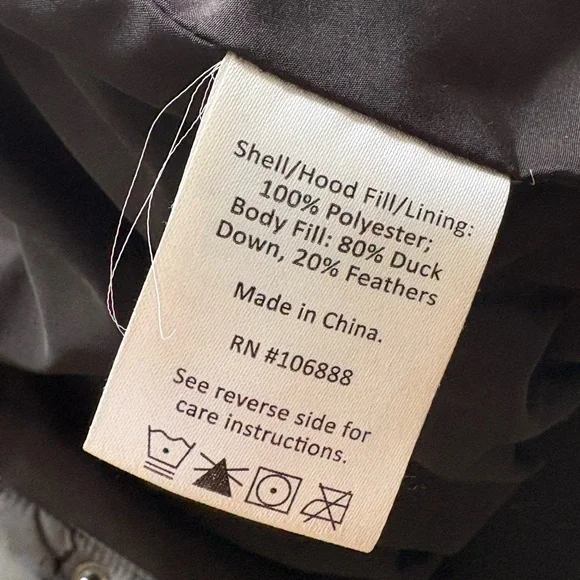 Appaman Charcoal and Black Kids Puffer Jacket 80% Duck Down 20 Feathers - Picture 6 of 6